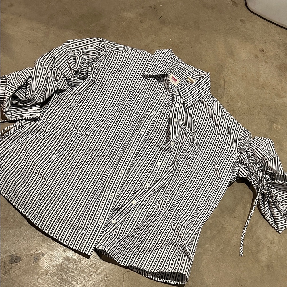 Levi's Navy and White Striped Shirt